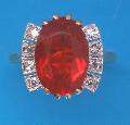 Antique Fire Opal And Diamond Ring